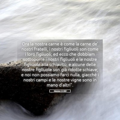Picture 05 - Neemia 5:5 RIV - Ora la nostra carne è come la carne de’ nostri - Bible Verse Picture