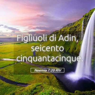 Picture 05 - Neemia 7:20 RIV - Figliuoli di Adin, seicento - Bible Verse Picture