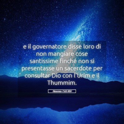 Picture 05 - Neemia 7:65 RIV - e il governatore disse loro di non mangiare cose - Bible Verse Picture