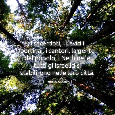 Picture 05 - Neemia 7:73 RIV - I sacerdoti, i Leviti i portinai, i cantori, la - Bible Verse Picture