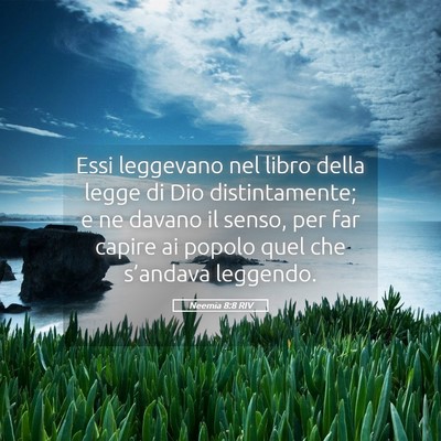 Picture 05 - Neemia 8:8 RIV - Essi leggevano nel libro della legge di Dio - Bible Verse Picture