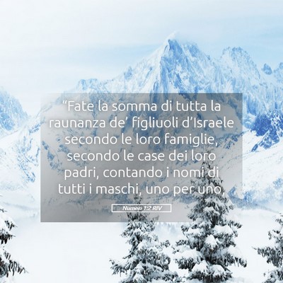 Picture 05 - Numeri 1:2 RIV - “Fate la somma di tutta la raunanza de’ - Bible Verse Picture