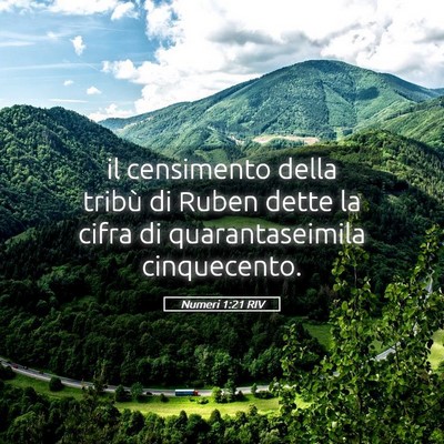 Picture 05 - Numeri 1:21 RIV - il censimento della tribù di Ruben dette la - Bible Verse Picture