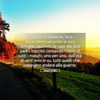 Picture 05 - Numeri 1:22 RIV - Figliuoli di Simeone, loro discendenti secondo le - Bible Verse Picture