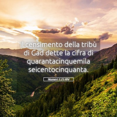 Picture 05 - Numeri 1:25 RIV - il censimento della tribù di Gad dette la cifra - Bible Verse Picture