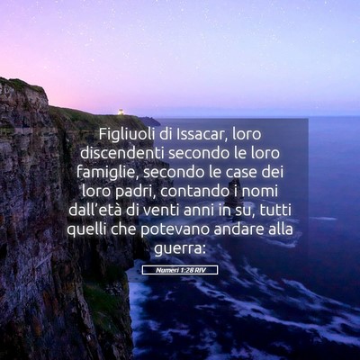 Picture 05 - Numeri 1:28 RIV - Figliuoli di Issacar, loro discendenti secondo le - Bible Verse Picture