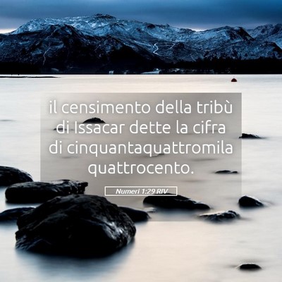 Picture 05 - Numeri 1:29 RIV - il censimento della tribù di Issacar dette la - Bible Verse Picture