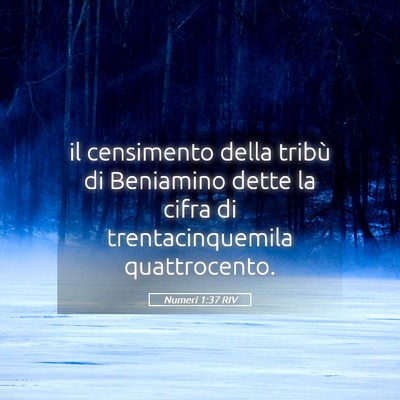 Picture 05 - Numeri 1:37 RIV - il censimento della tribù di Beniamino dette la - Bible Verse Picture