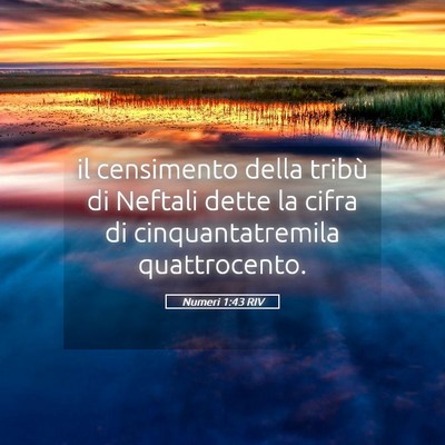 Picture 05 - Numeri 1:43 RIV - il censimento della tribù di Neftali dette la - Bible Verse Picture