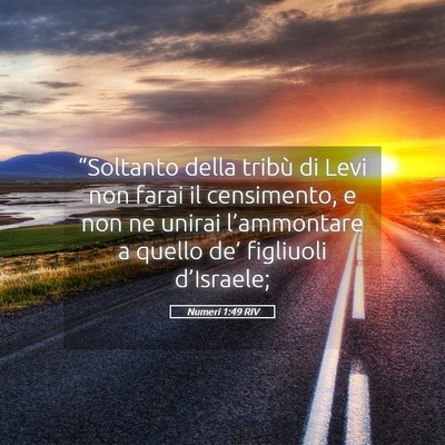 Picture 05 - Numeri 1:49 RIV - “Soltanto della tribù di Levi non farai il - Bible Verse Picture
