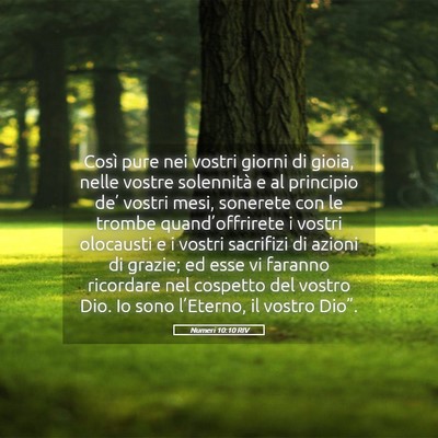 Picture 05 - Numeri 10:10 RIV - Così pure nei vostri giorni di gioia, nelle - Bible Verse Picture