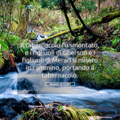 Picture 05 - Numeri 10:17 RIV - Il tabernacolo fu smontato, e i figliuoli di - Bible Verse Picture