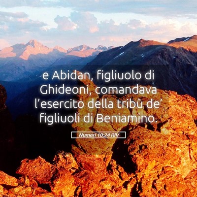 Picture 05 - Numeri 10:24 RIV - e Abidan, figliuolo di Ghideoni, comandava - Bible Verse Picture
