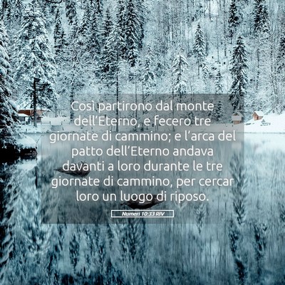 Picture 05 - Numeri 10:33 RIV - Così partirono dal monte dell’Eterno, e fecero - Bible Verse Picture