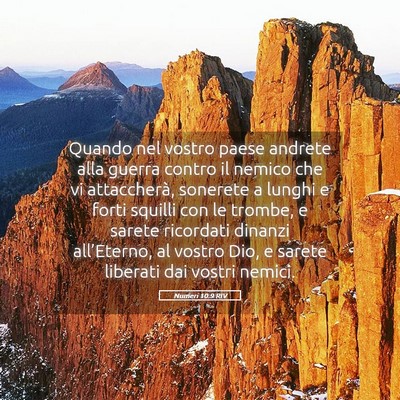 Picture 05 - Numeri 10:9 RIV - Quando nel vostro paese andrete alla guerra - Bible Verse Picture