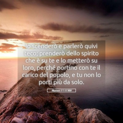 Picture 05 - Numeri 11:17 RIV - Io scenderò e parlerò quivi teco; prenderò - Bible Verse Picture