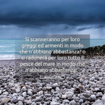 Picture 05 - Numeri 11:22 RIV - Si scanneranno per loro greggi ed armenti in modo - Bible Verse Picture