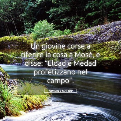 Picture 05 - Numeri 11:27 RIV - Un giovine corse a riferire la cosa a Mosè, e - Bible Verse Picture