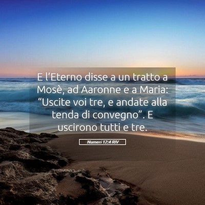 Picture 05 - Numeri 12:4 RIV - E l’Eterno disse a un tratto a Mosè, ad - Bible Verse Picture
