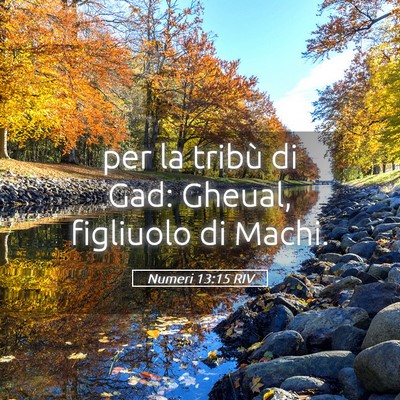 Picture 05 - Numeri 13:15 RIV - per la tribù di Gad: Gheual, figliuolo di - Bible Verse Picture