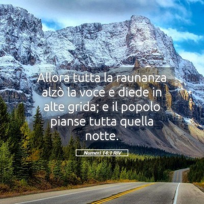 Picture 05 - Numeri 14:1 RIV - Allora tutta la raunanza alzò la voce e diede in - Bible Verse Picture