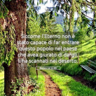 Picture 05 - Numeri 14:16 RIV - Siccome l’Eterno non è stato capace di far - Bible Verse Picture