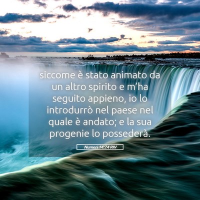 Picture 05 - Numeri 14:24 RIV - siccome è stato animato da un altro spirito e - Bible Verse Picture