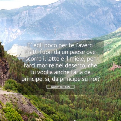 Picture 05 - Numeri 16:13 RIV - E’ egli poco per te l’averci tratti fuori da - Bible Verse Picture