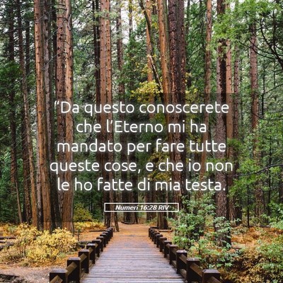 Picture 05 - Numeri 16:28 RIV - “Da questo conoscerete che l’Eterno mi ha - Bible Verse Picture
