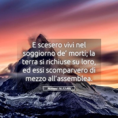 Picture 05 - Numeri 16:33 RIV - E scesero vivi nel soggiorno de’ morti; la - Bible Verse Picture