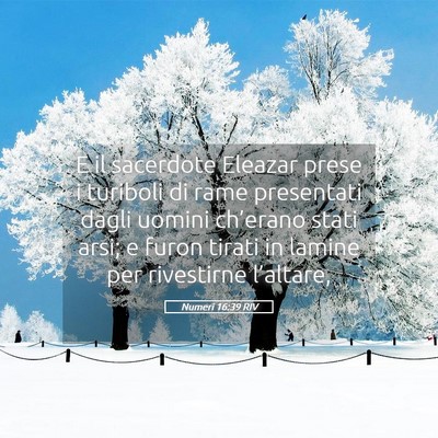 Picture 05 - Numeri 16:39 RIV - E il sacerdote Eleazar prese i turiboli di rame - Bible Verse Picture