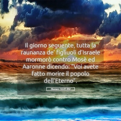 Picture 05 - Numeri 16:41 RIV - Il giorno seguente, tutta la raunanza de’ - Bible Verse Picture