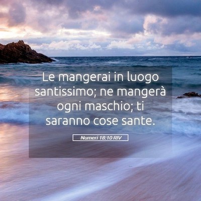 Picture 05 - Numeri 18:10 RIV - Le mangerai in luogo santissimo; ne mangerà ogni - Bible Verse Picture