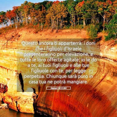 Picture 05 - Numeri 18:11 RIV - Questo ancora ti apparterrà: i doni che i - Bible Verse Picture
