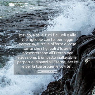 Picture 05 - Numeri 18:19 RIV - Io ti do, a te, ai tuoi figliuoli e alle tue - Bible Verse Picture