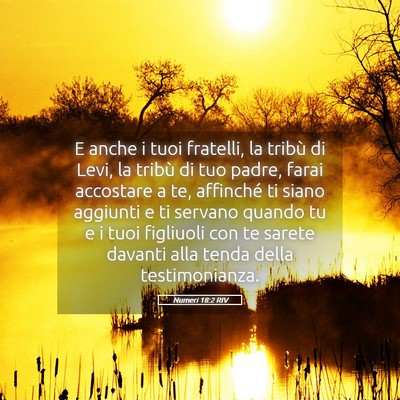 Picture 05 - Numeri 18:2 RIV - E anche i tuoi fratelli, la tribù di Levi, la - Bible Verse Picture