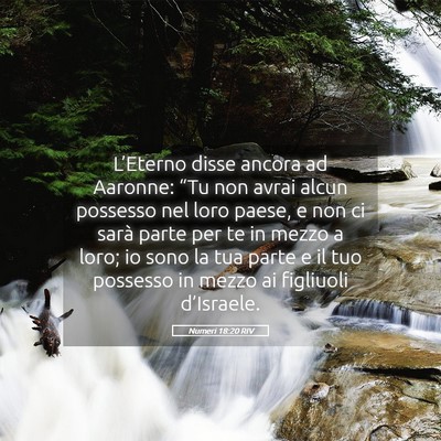 Picture 05 - Numeri 18:20 RIV - L’Eterno disse ancora ad Aaronne: “Tu non - Bible Verse Picture