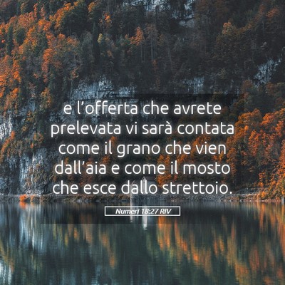Picture 05 - Numeri 18:27 RIV - e l’offerta che avrete prelevata vi sarà - Bible Verse Picture
