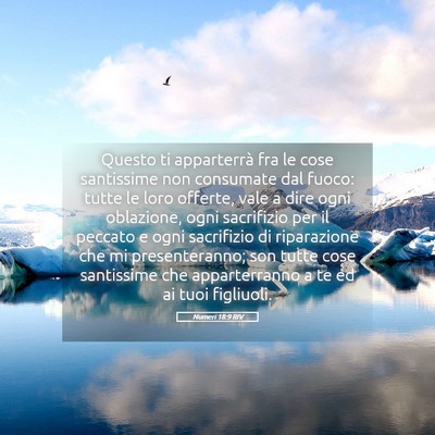 Picture 05 - Numeri 18:9 RIV - Questo ti apparterrà fra le cose santissime non - Bible Verse Picture