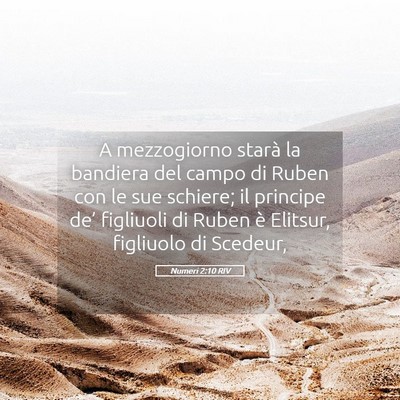 Picture 05 - Numeri 2:10 RIV - A mezzogiorno starà la bandiera del campo di - Bible Verse Picture