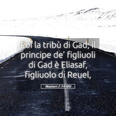 Picture 05 - Numeri 2:14 RIV - Poi la tribù di Gad; il principe de’ figliuoli - Bible Verse Picture