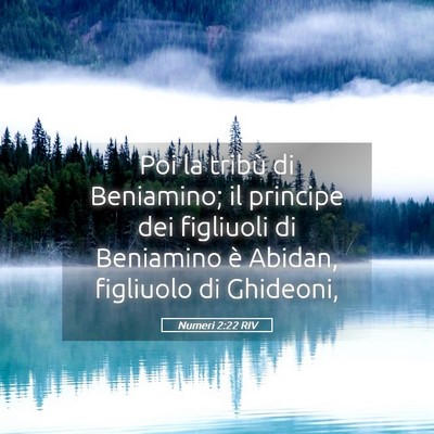 Picture 05 - Numeri 2:22 RIV - Poi la tribù di Beniamino; il principe dei - Bible Verse Picture