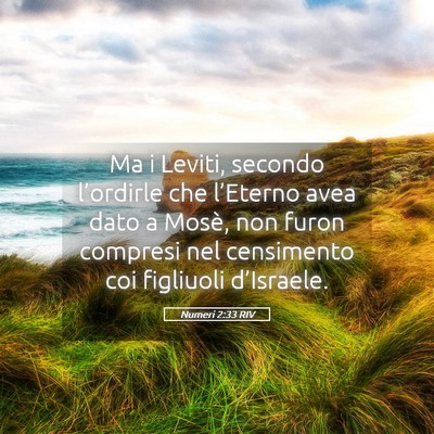 Picture 05 - Numeri 2:33 RIV - Ma i Leviti, secondo l’ordirle che l’Eterno - Bible Verse Picture