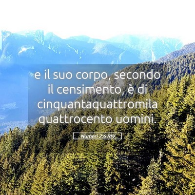 Picture 05 - Numeri 2:6 RIV - e il suo corpo, secondo il censimento, è di - Bible Verse Picture