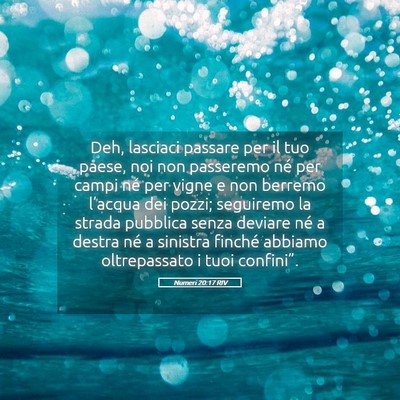 Picture 05 - Numeri 20:17 RIV - Deh, lasciaci passare per il tuo paese, noi non - Bible Verse Picture