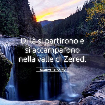 Picture 05 - Numeri 21:12 RIV - Di là si partirono e si accamparono nella valle - Bible Verse Picture