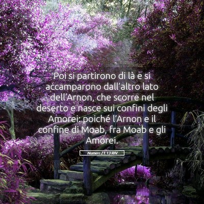 Picture 05 - Numeri 21:13 RIV - Poi si partirono di là e si accamparono - Bible Verse Picture