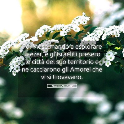 Picture 05 - Numeri 21:32 RIV - Poi Mosè mandò a esplorare Jaezer, e - Bible Verse Picture