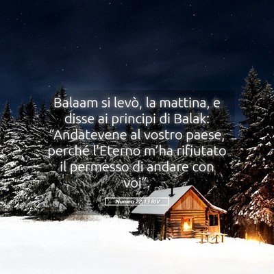 Picture 05 - Numeri 22:13 RIV - Balaam si levò, la mattina, e disse ai principi - Bible Verse Picture