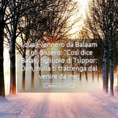 Picture 05 - Numeri 22:16 RIV - I quali vennero da Balaam e gli dissero: “Così - Bible Verse Picture